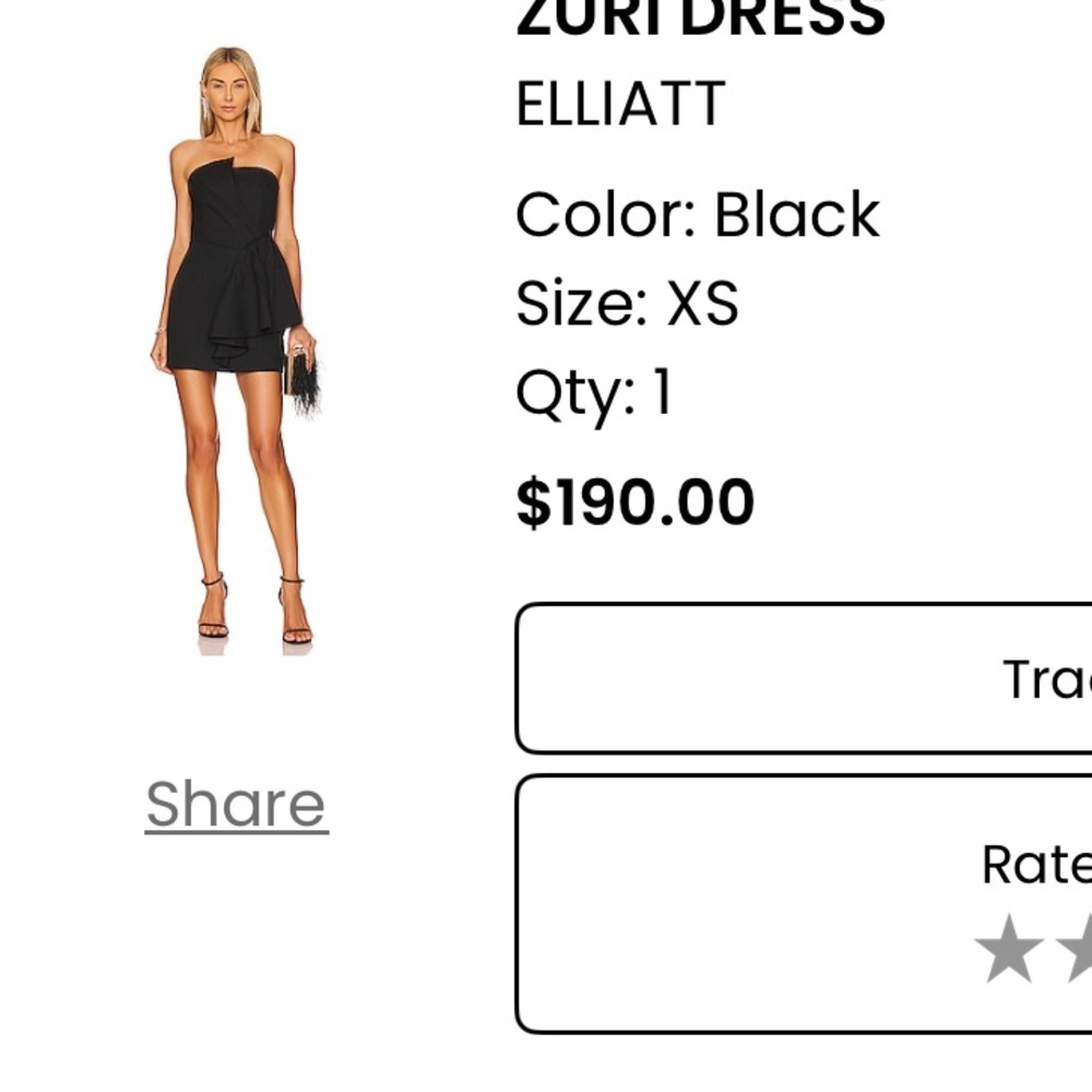 Elliatt Black Strapless Sheath Mini Dress
